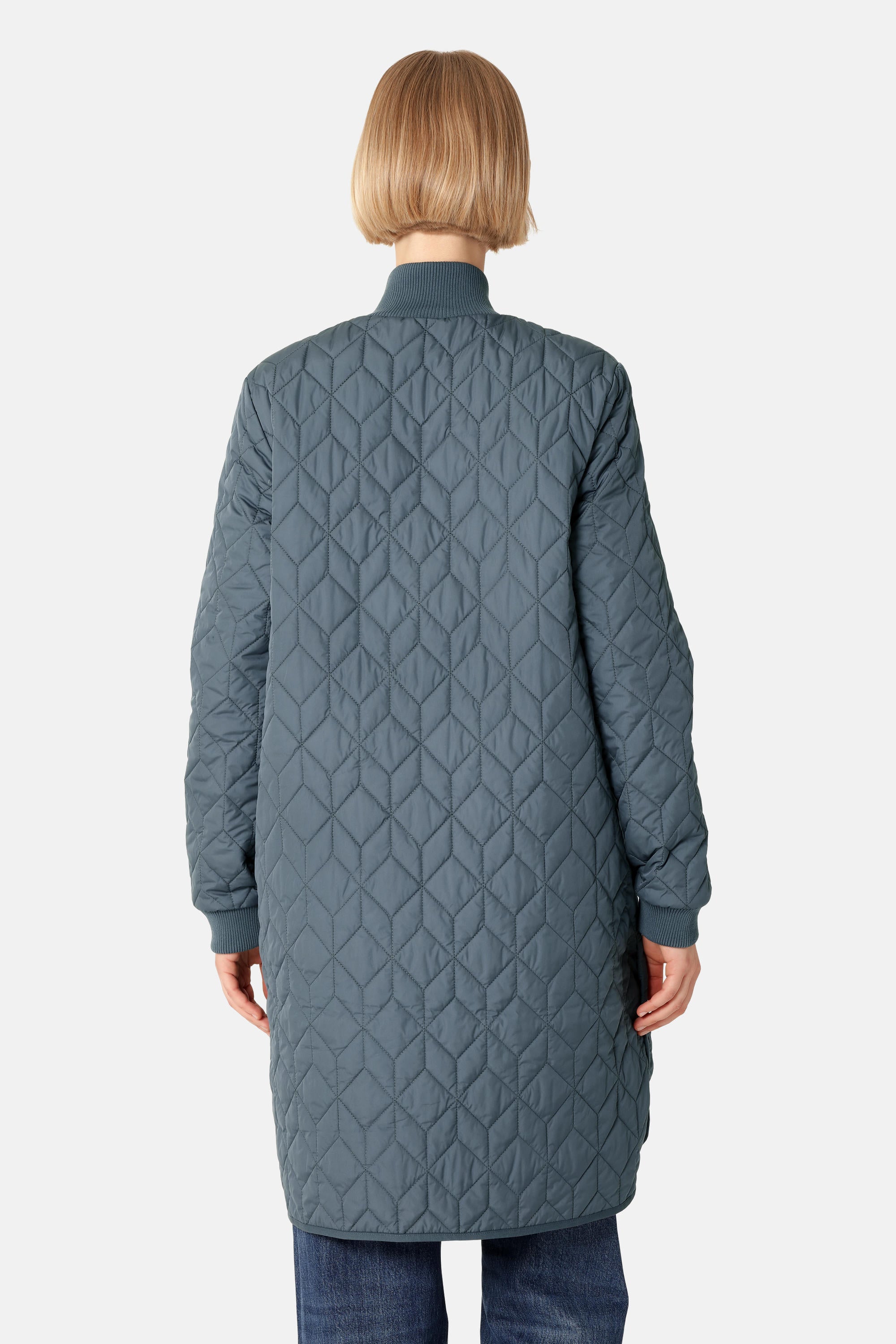 Lang Quiltet Jakke - Ombre Blue